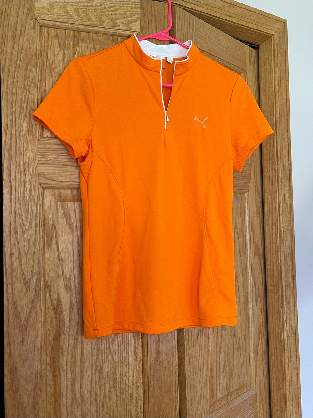 Puma Neon Orange Short Sleeve Zip-Up